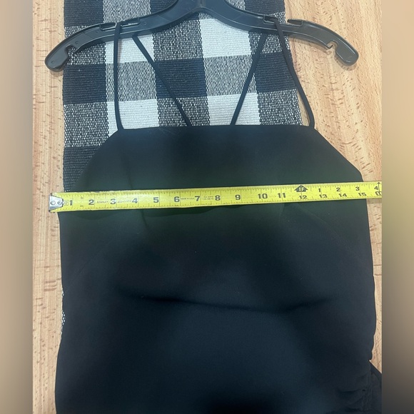 Zara black mini streppy dress with scrunched tie up the side - Picture 5 of 13